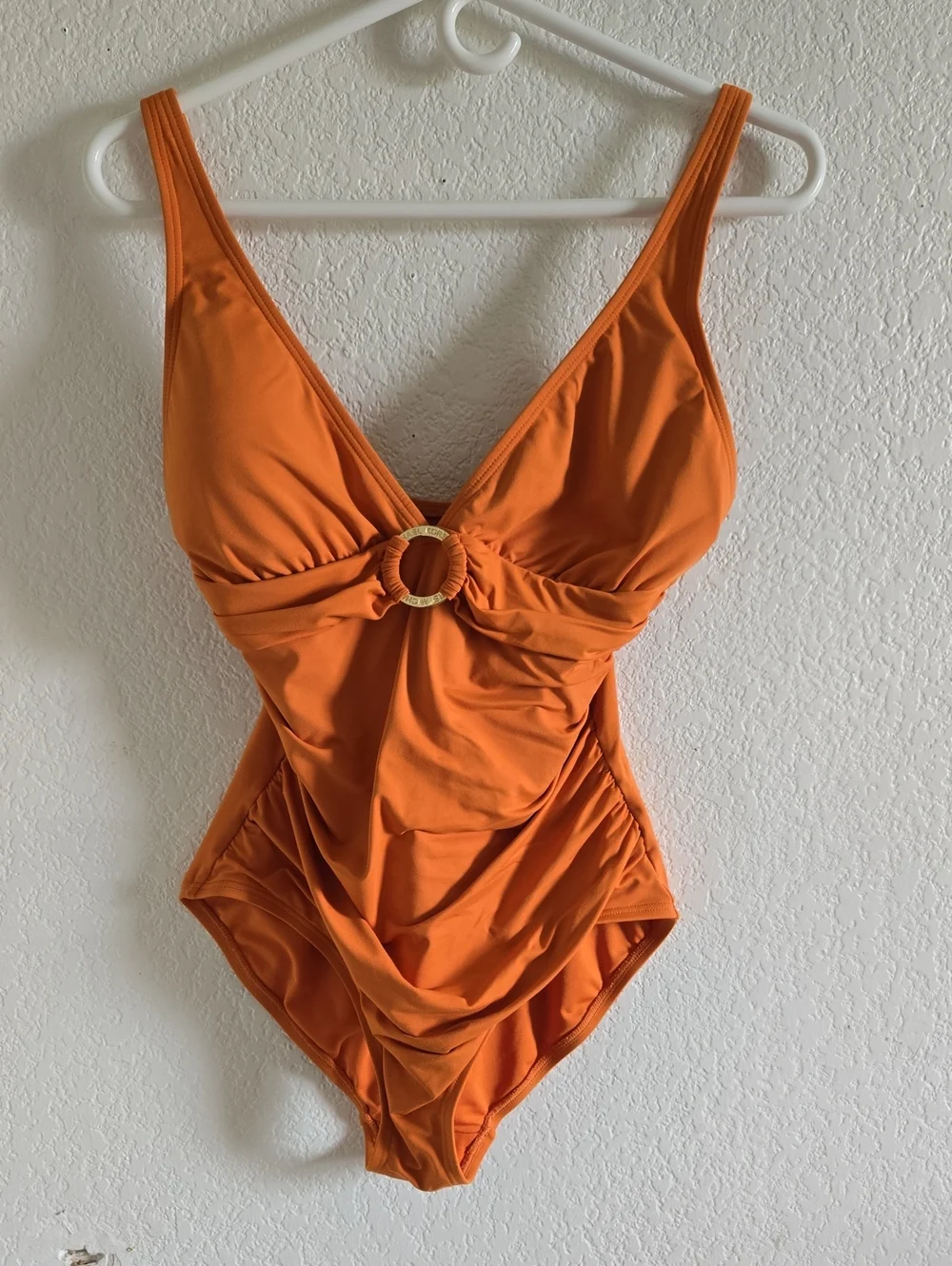 Michael Kors Orange One-Piece Swimsuit with Front Ring Accent